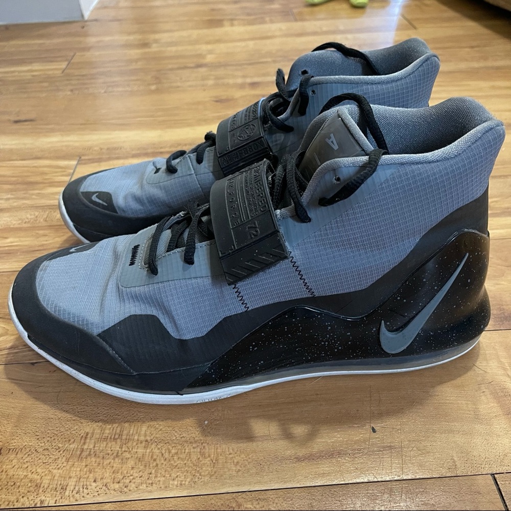 NIKE Air Force Engineered 72 Gray Black Hightop Shoes Air Bag #F880X size 11.5